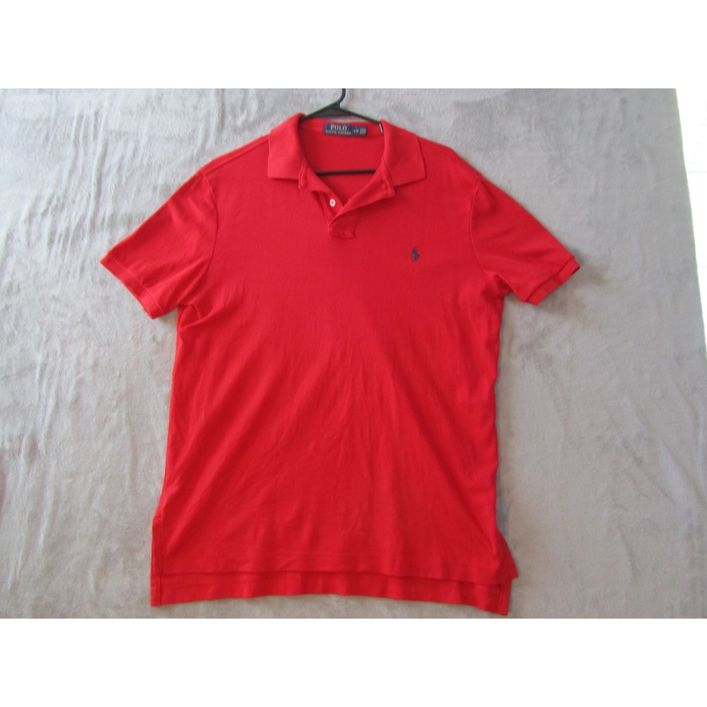 Polo Ralph Lauren Shirt Mens Large Red Short Sleeve Cotton Classic Pony Logo